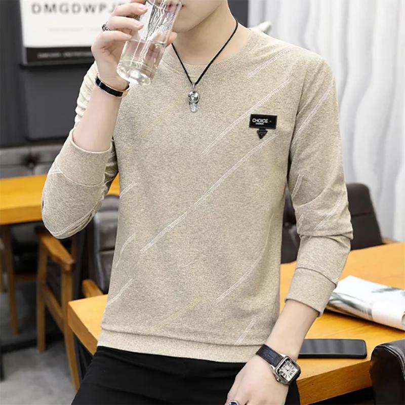 Long-sleeved Round Neck Sweater Loose Bottoming Sweatshirts Thin Top Men's Autumn