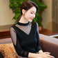 Shirt Women's Thin Spring and Summer Mesh Bottoming Shirt Long-sleeved Sexy Black Inner T-shirt