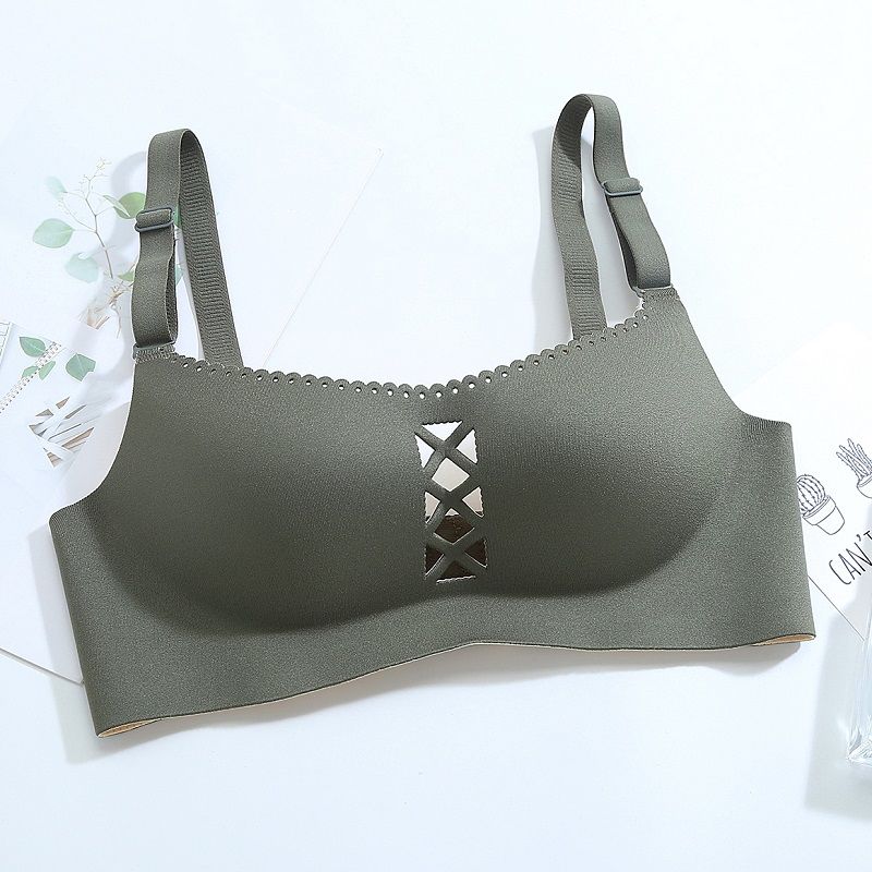Summer Thin Seamless Underwear Girl Student Bra Gathered Without Steel Ring To Receive The Breast Small Bra Bra Sexy and Cute