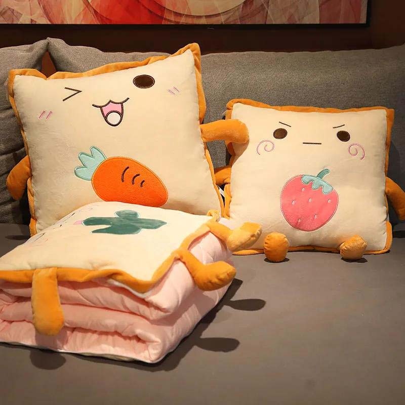 Doll Pillow Quilt Dual-use Office Nap Small Pillow Blanket Two-in-one Four-season Pillow