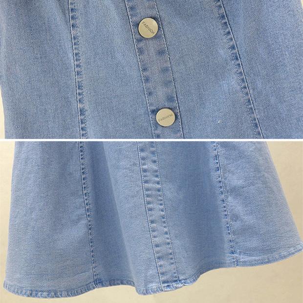 Spring and Summer  Women's Denim Dress Lace Sleeveless Sexy Short Sleeve Above The Knee Daily Wear Office Dating Party
