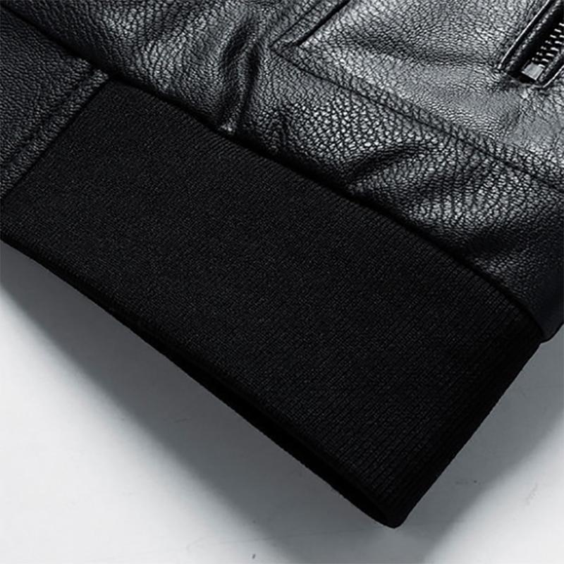 Men's Jacket Autumn Young and Middle-aged Leather Jacket Korean Version Baseball Collar PU Leather Jacket Men's