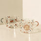500ml Creative Scale Glass Mug Breakfast Milk Coffe Cup Household Couple Water Cup Sun Eye Pattern Drinkware