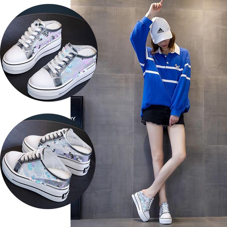 Women's Summer Slippers Fashion Sequins Shoes Ladies Slippers Super High Heels Woman Summer Shoes Slipper