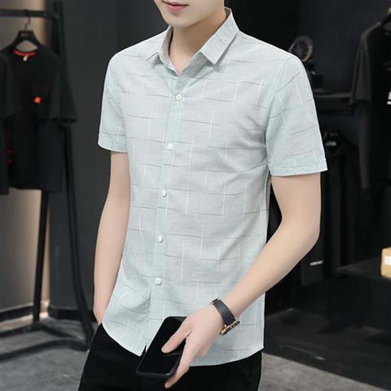 Summer Short-sleeved Shirts for Young Men, Handsome Shirts, Breathable Summer Clothes, Thin Casual Shirts for Men