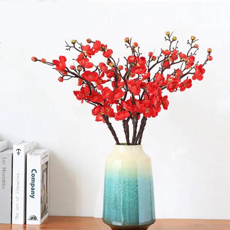 Plum Blossom Simulation Flower Winter Plum Fake Flower Chinese Home Decoration Silk Flower Living Room Decoration Plastic Flower Branch