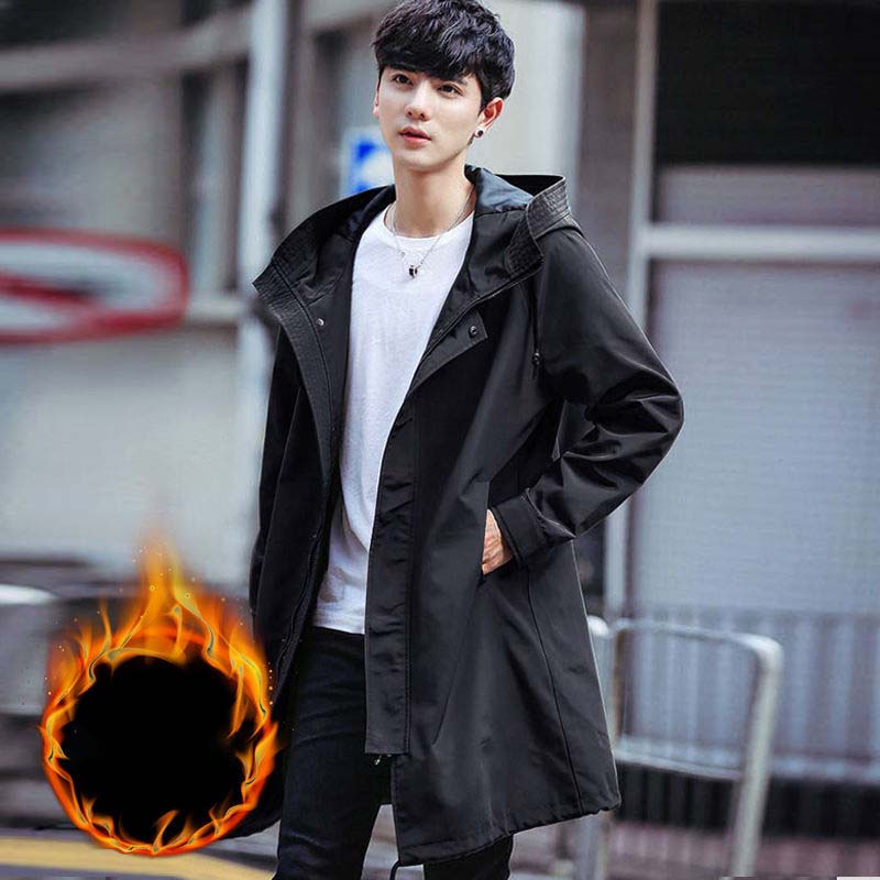 Spring and Autumn Men's Jacket Thin Loose Windbreaker Casual Mid-length Jacket Plus Fat Plus Size