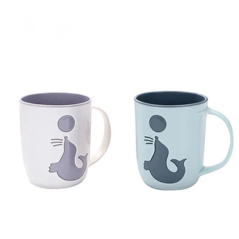 2 Sets of Couples Brushing Cups Unisex Cute Mouthwash Cup Tooth Cylinder Cup Household Simple Wash Cup Toothbrush Cup