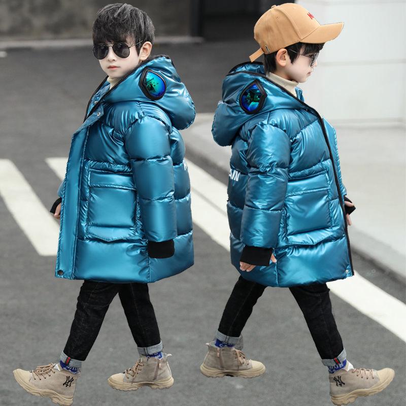 Good-looking Boys' Cotton-padded Jacket Mid-length Thick Winter Clothing Fashion Medium-and-large Children's Down Cotton Jacket