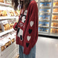 Autumn  Winter Cartoon Pullover Sweater Casual Fashion Long-sleeved Loose Sweater Girl Student Jacket