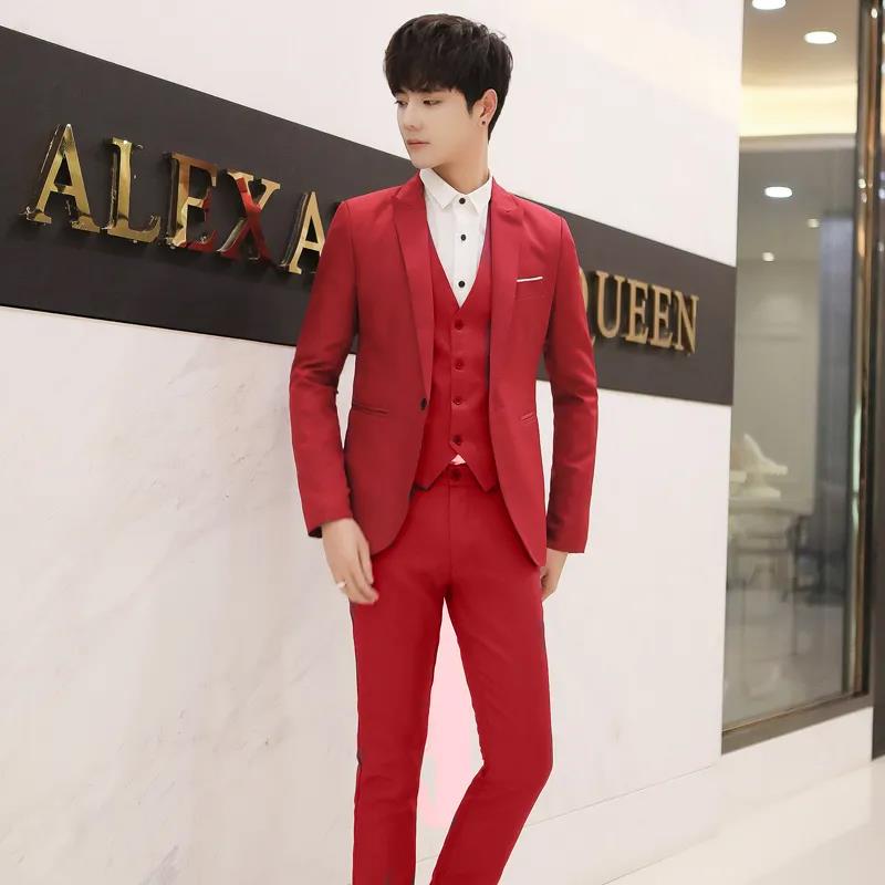 Suit Suit Men's Two-piece Fashion Young Business Self-cultivation Small Suit Casual Jacket Trousers