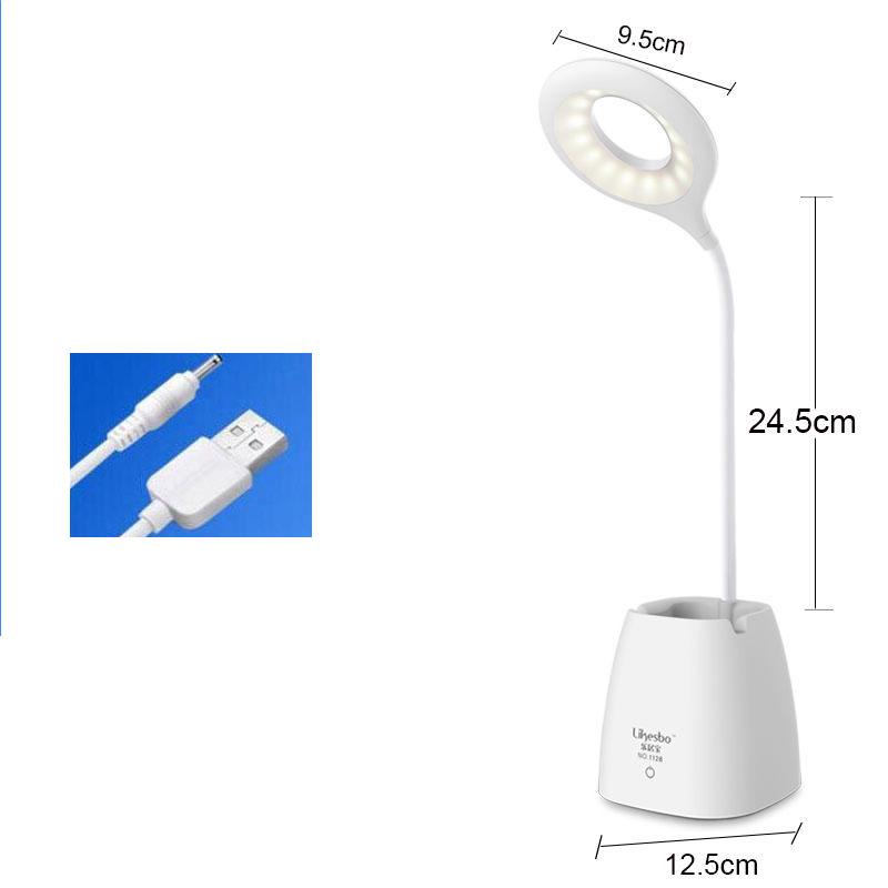 USB Rechargeable Table Lamp Storage Pen Touch Table Lamp for Reading Student Dimmable Desk Lamp