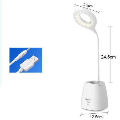 USB Rechargeable Table Lamp Storage Pen Touch Table Lamp for Reading Student Dimmable Desk Lamp