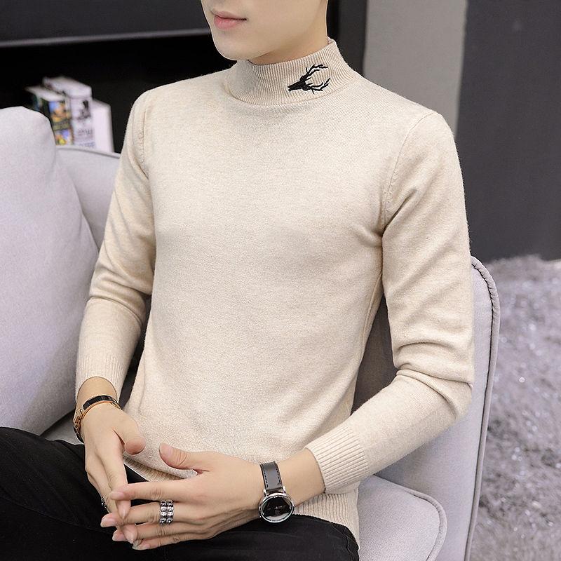 2019 Autumn Winter Men's Sweater Men Cashmere Sweater Casual Sweater Men's Slim Knitted Pullovers