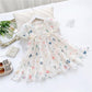 Girls Princess Dress Birthday Party Evening Dress Children Korean Style Foreign Butterfly Lace Dress Girl Puff Sleeve Dress