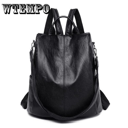 Female backpack Casual Women PU Leather Backpack Female Shoulder BagTravel Back Pack