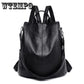 Women Rucksack Teenagers Backpack PU Leather School Bags for Women Square Satchel Light Shoulder Bag