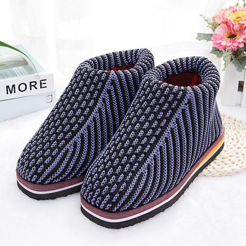Handmade Cotton Shoes Women's Wool Shoes Home Non-slip Plus Velvet Thick One-step Adult Finished Shoes Warm and Breathable Cotton Slippers