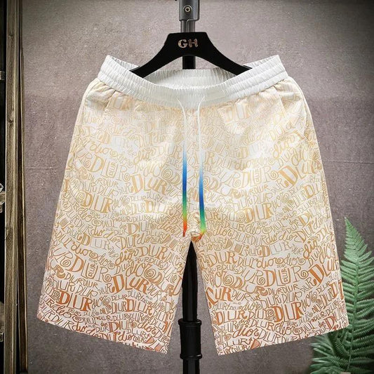 Summer Men's Ice Silk Shorts Thin Five-point Pants Sports Pants Loose Casual Pants Trend Beach Men's Pants
