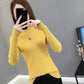 Autumn and Winter Korean Warm Knit Sweater Slim Long-sleeved Solid Color Blouse Round Neck Non-ball Sweater