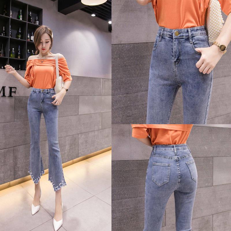 Jeans Woman Mom Flare Jeans Pants Jeans for Women with High Waist Large Size Ladies Jeans Denim