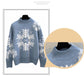 Autumn and Winter Sweater Set Women Snowflake Print Sweater and Mohair Bodycon Skirt Two-piece Set Ladies Christmas Sweater Set