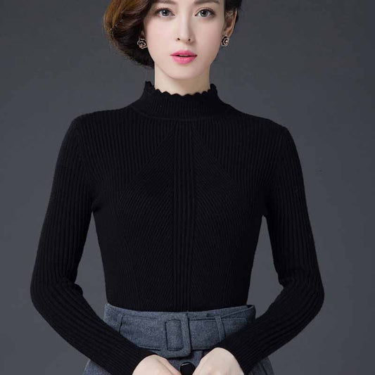 Winter Women's Woolen Sweater  Thickened Warm Turtleneck Sweater Slim Cashmere Sweater Jumper Tops
