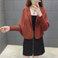 Autumn and Winter Short Knitted Cardigan Hooded College Style Loose Sweater All-match Fashionable Jacket