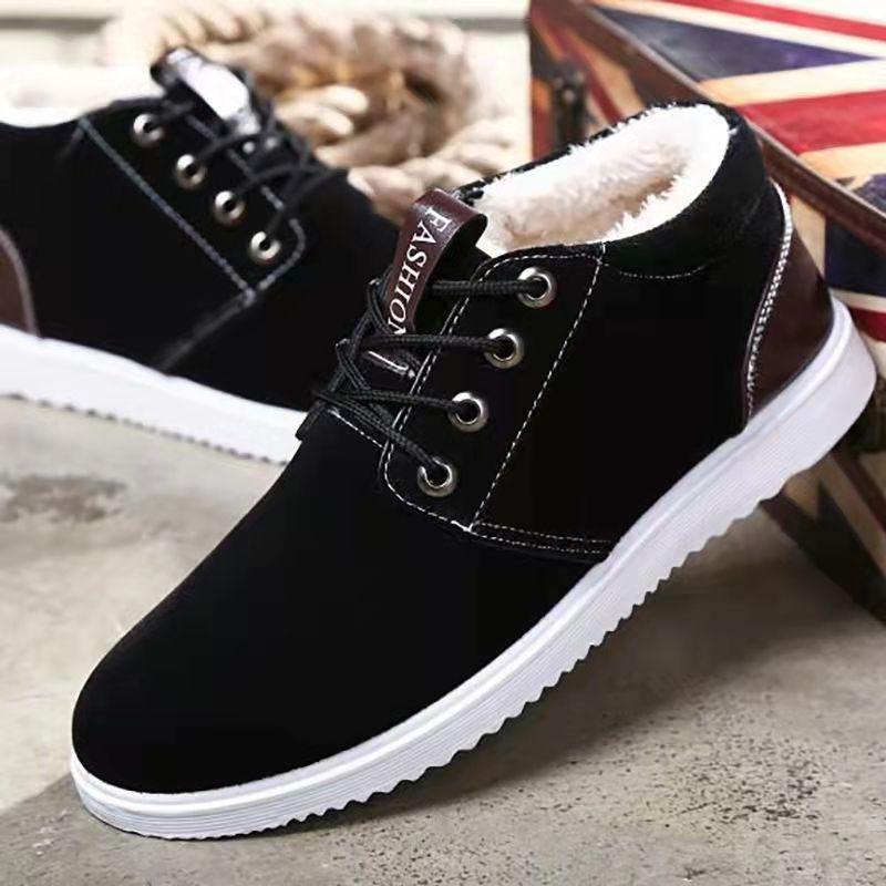 Fall/winter Cotton Shoes Men's Plus Velvet Padded Non-slip Shoes Fashion Casual Soft-soled High-top Cotton Shoes Hiking Snow Boots