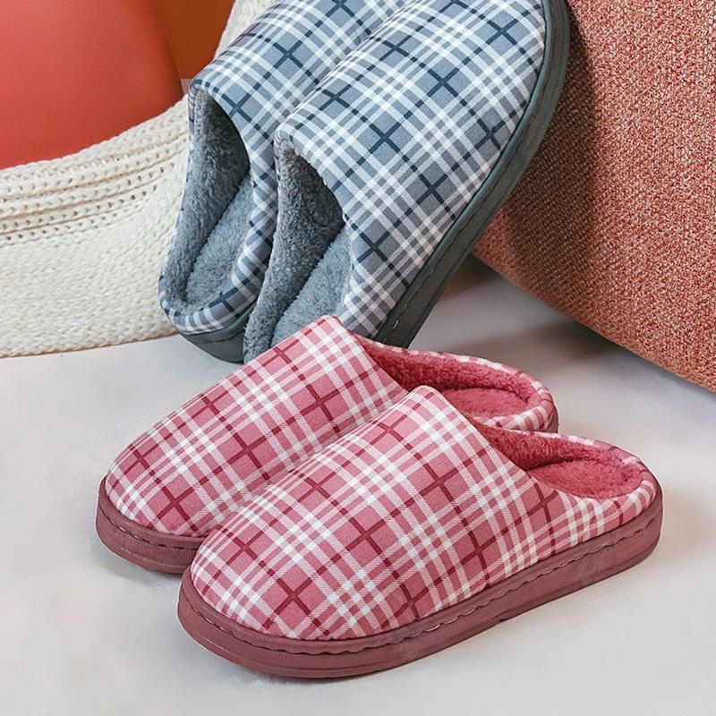 Winter Slippers Cotton Shoes for Women Plus Size Mens Slides Thick Warm Slipper