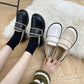 Women's Leather Shoes for Winter Warm and Comfortable Plus Velvet All-match Flat Shoes