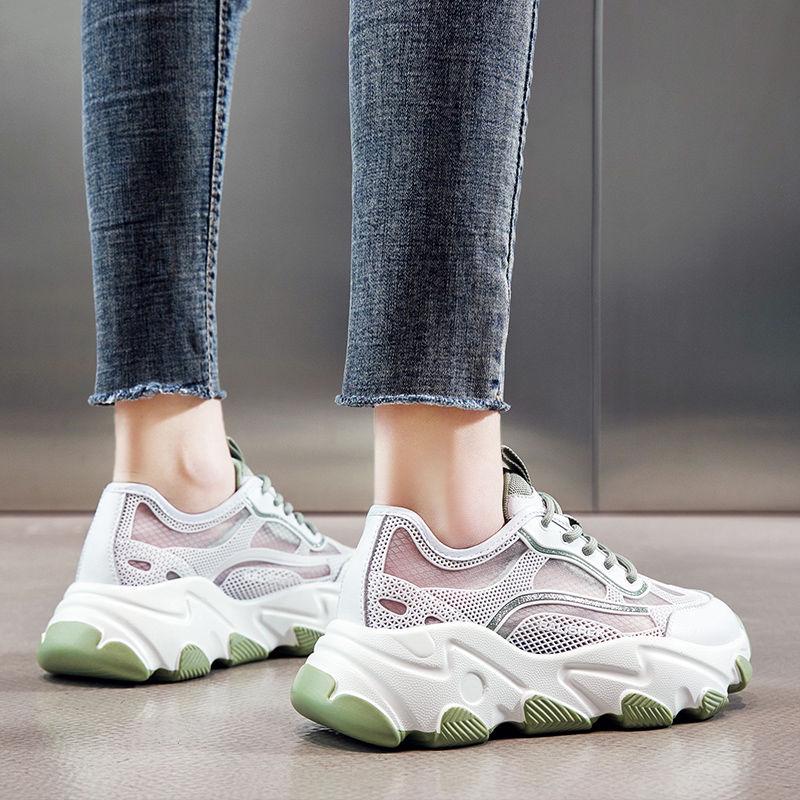 Sneaker Shoes Women Platform Shoes Summer White Wedges Sneakers Ladies Trainers Chunky Sneakers Women  Shoes