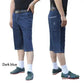 Summer Denim Cropped Pants Thin Middle-aged Casual Shorts Men's Loose Straight Large Size Middle-aged Men's Father Pants