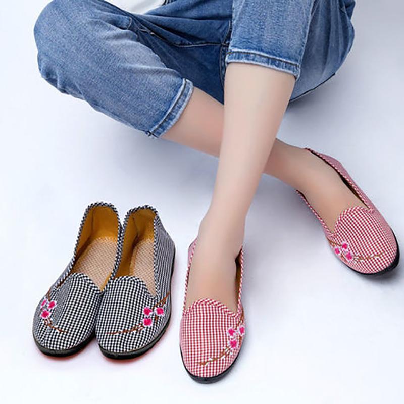 Spring and Autumn Old Beijing Cloth Shoes Women's Singles Soft-soled Cloth Shoes Women's Work Shoes Comfortable Flat Square Dance Shoes Mother Shoes