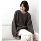 Large Size Knitted Sweater Women Autumn and Winter Loose and Lazy Retro Hit Color Pullover Round Neck Sweater