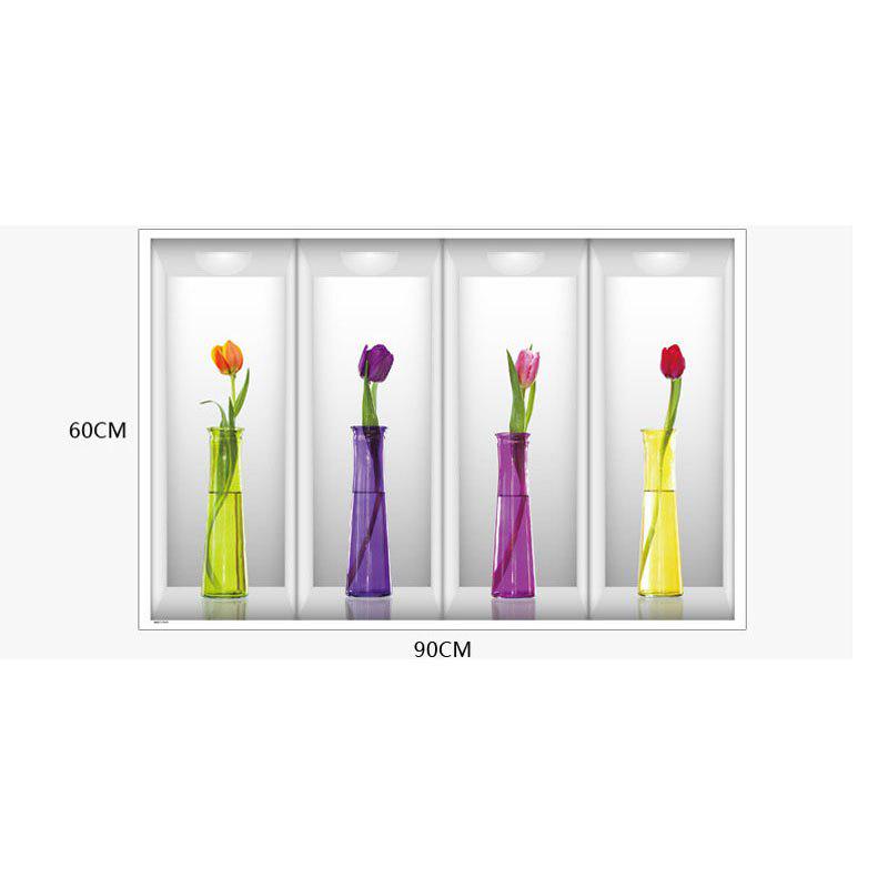 Sticker Three-dimensional Vase Wall Stickers Home Decor Living Room Office Window Decal
