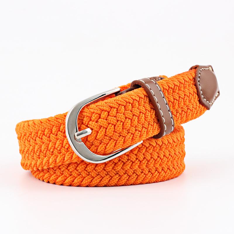 Belt Women Causal Leather Cover Buckle Woven Elastic Stretch Golf Wide Canvas Belts