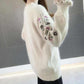 Round Neck Embroidered Top Loose Casual Long-sleeved Sweater All-match