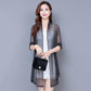 Plus Size Shawl Mesh Mid-length Coat Women's Thin Long-sleeved Waistcoat Loose Fashion Cardigan