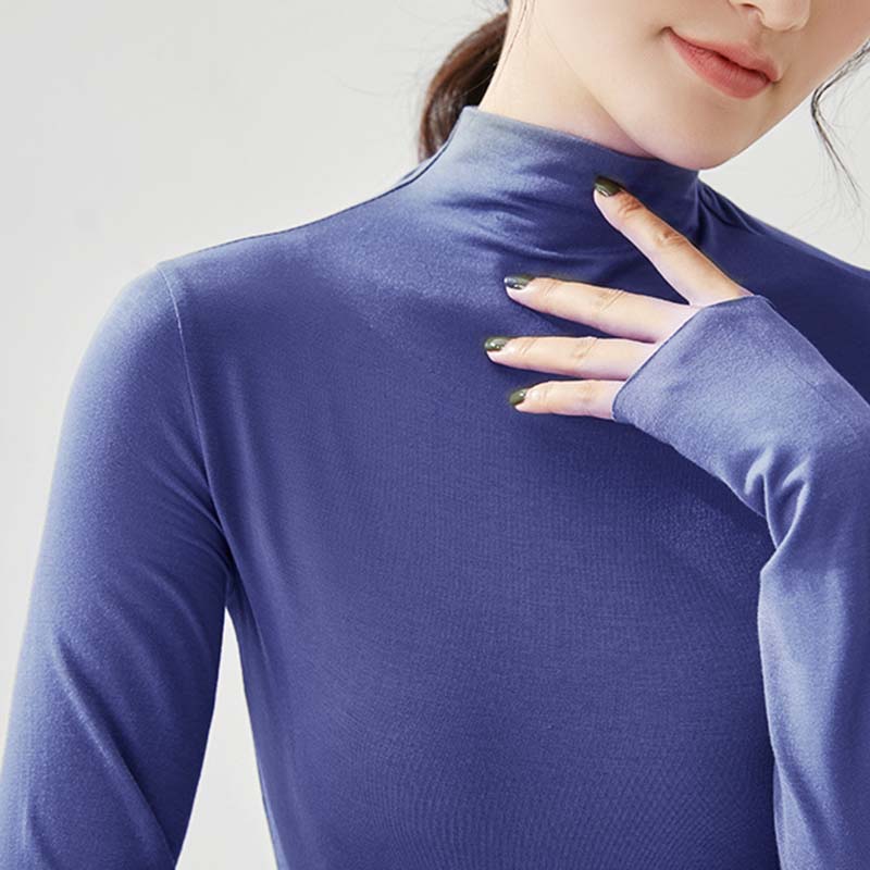 Spring New Women's Half Turtleneck Bottoming Shirt with A Slim Plus Size Top