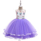 Kids Unicorn Dress for Girls Flower Appliques Ball Gown Little Girl Princess Dresses Elegant Party Costumes Children Clothing