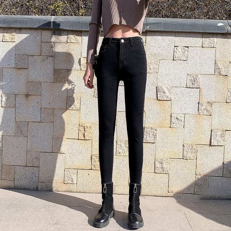 Spring Light-colored Jeans Women's High Waist Was Thinner and Taller Light Blue Stretch Tight-fitting Pencil Pants