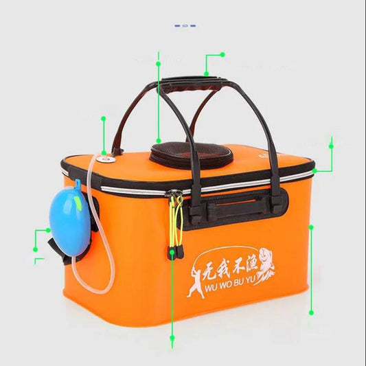 EVA Portable Fishing Bag Folding Thickened Live Fish Tank Water Tank Bucket Camping Fishing Tackle Fish Box Travel Fishing Tackle