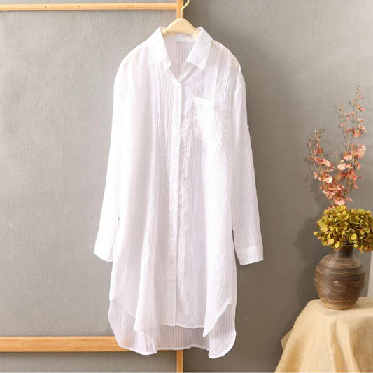 Long Shirt Women's Long-sleeved Mid-length Loose Sun Protection Shirts Ladies Loose Thin Coats Sun Protection Clothing Long Shirts