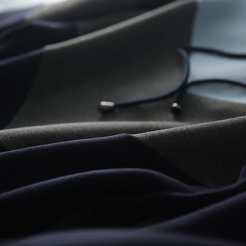 Women's Spring and Autumn Long Hoodie Color Matching Casual Hoodied Dress Large Size Loose and Versatile Hoodie