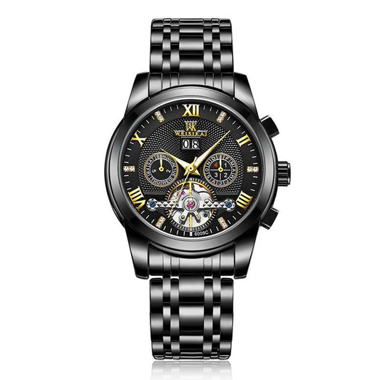 Fashion Luxury Brand Leather Tourbillon Watch Automatic Men Wristwatch Men Mechanical Steel Watches