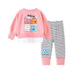 Girls' Suits Children Spring and Autumn Korean Version Cartoon Suits All-match Comfortable and Leisure Two-piece Suits