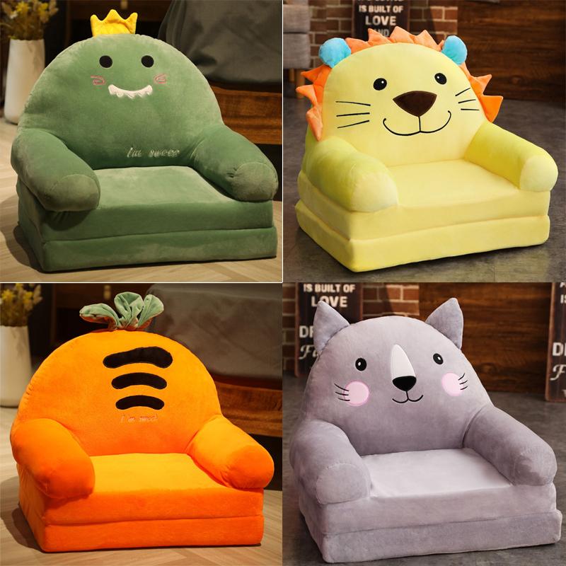 2 Layer Baby Folding Chair for 3-6 Months Cartoon Animal Children Armchair Sofa Infant Learning Chair Soft Tatami Safe and Anti-drop