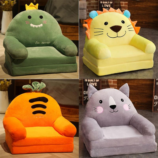 2 Layer Baby Folding Chair for 3-6 Months Cartoon Animal Children Armchair Sofa Infant Learning Chair Soft Tatami Safe and Anti-drop