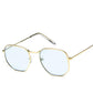 New Arrival Polygon Clear Square Sunglasses Women Fashion Brand Design Lady Vintage Metal Small Fram